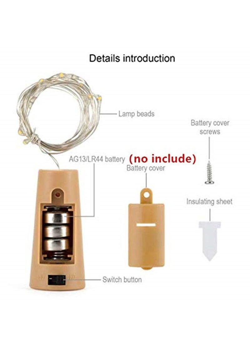 10pcs bottle lamp 20led cork bottle lamp with screwdriver battery power cork lamp string lamp party Christmas Halloween lamp decoration warm white - Image 4