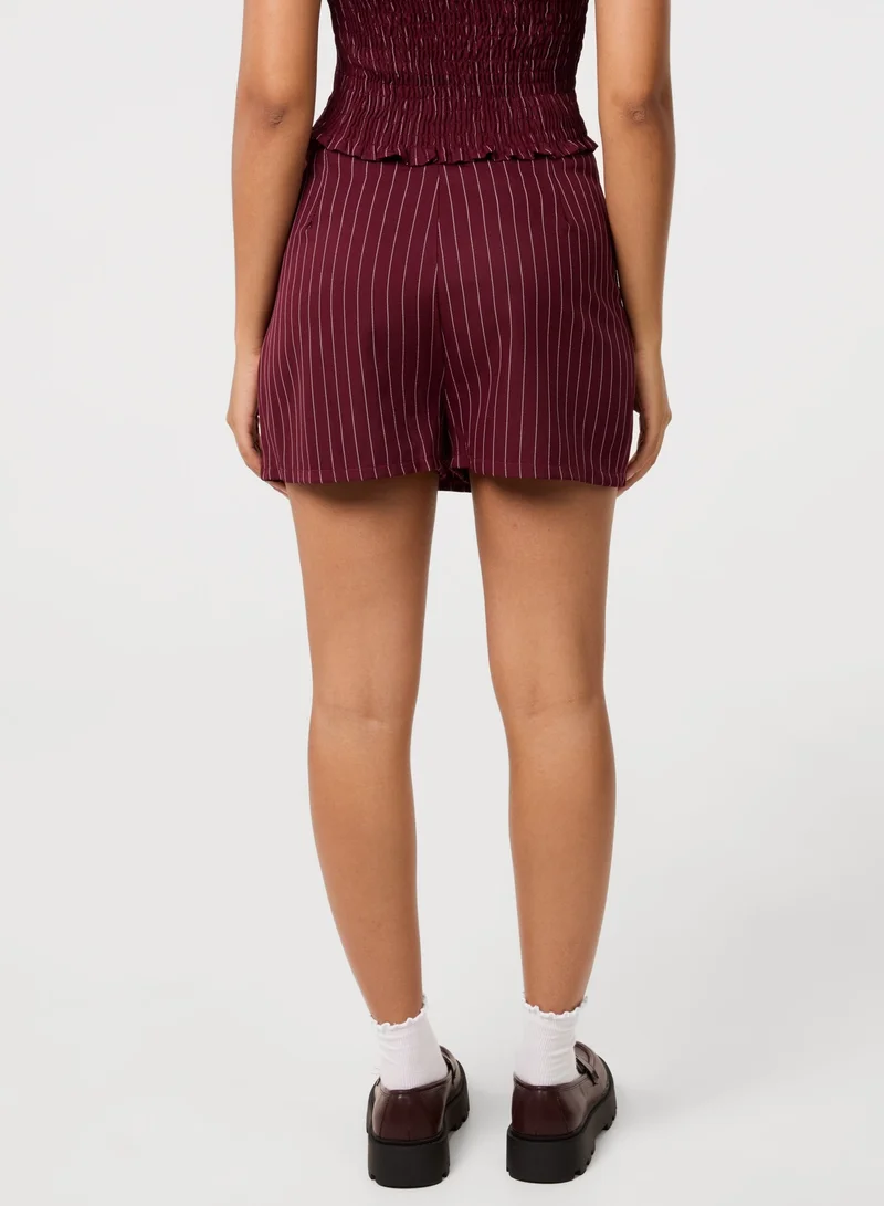 Pink Vanilla  Pinstripe Skort Slit Front Skirt for Women | Best Price UAE
