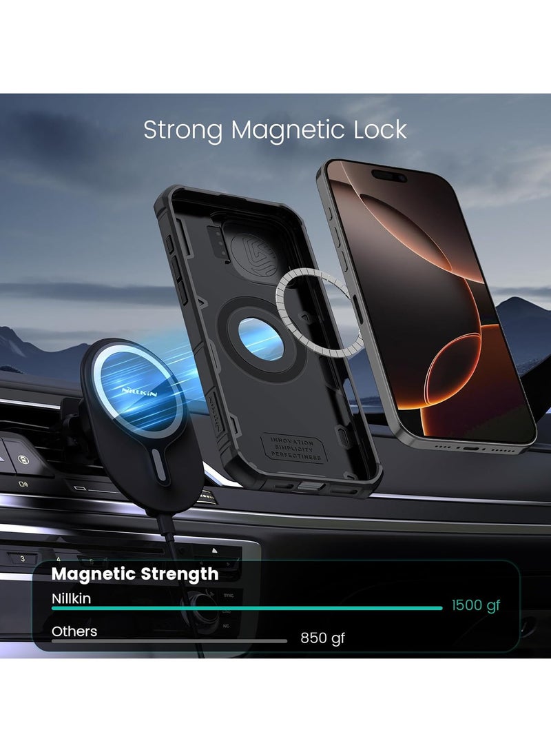 Nillkin Magnetic for iPhone 16 Pro Max Case, Compatible with MagSafe Case with Invisible Kickstand & Camera Cover, Heavy Duty Magnetic Phone Case for 16 Pro Max 6.9 inch, Black - Image 2
