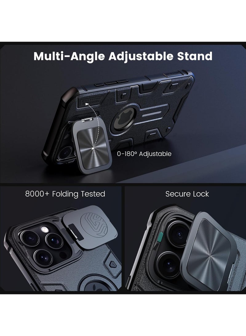 Nillkin Magnetic for iPhone 16 Pro Max Case, Compatible with MagSafe Case with Invisible Kickstand & Camera Cover, Heavy Duty Magnetic Phone Case for 16 Pro Max 6.9 inch, Black - Image 4