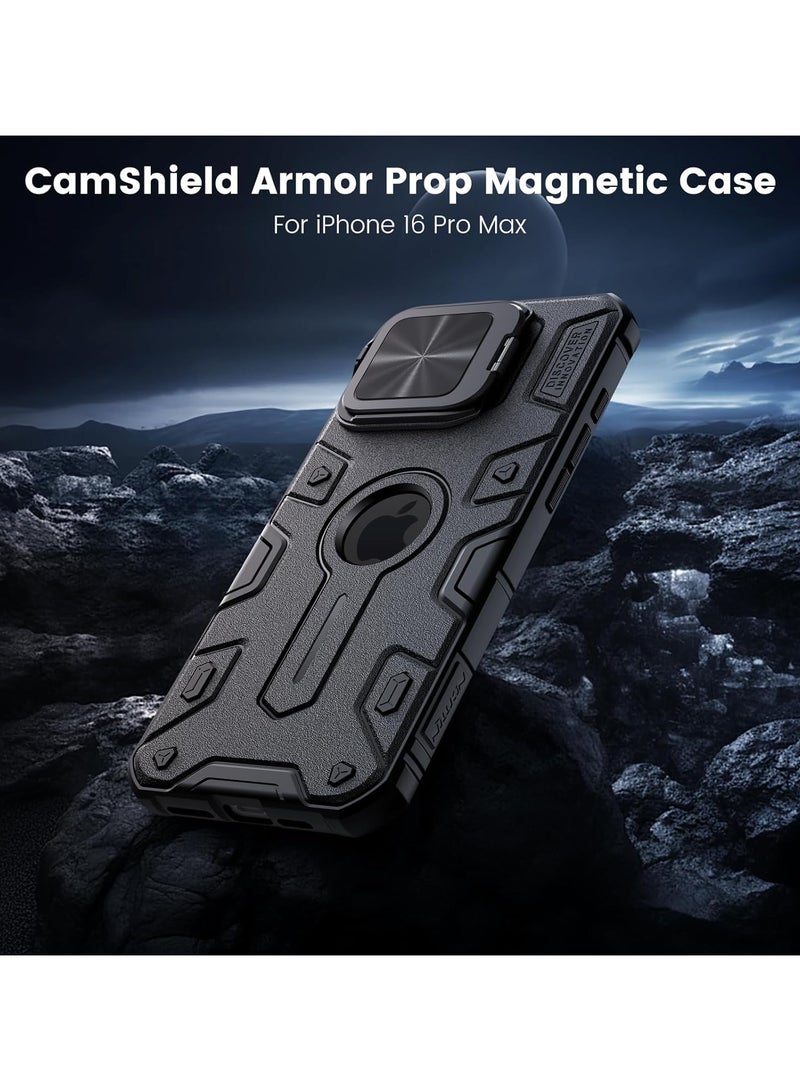 Nillkin Magnetic for iPhone 16 Pro Max Case, Compatible with MagSafe Case with Invisible Kickstand & Camera Cover, Heavy Duty Magnetic Phone Case for 16 Pro Max 6.9 inch, Black - Image 3