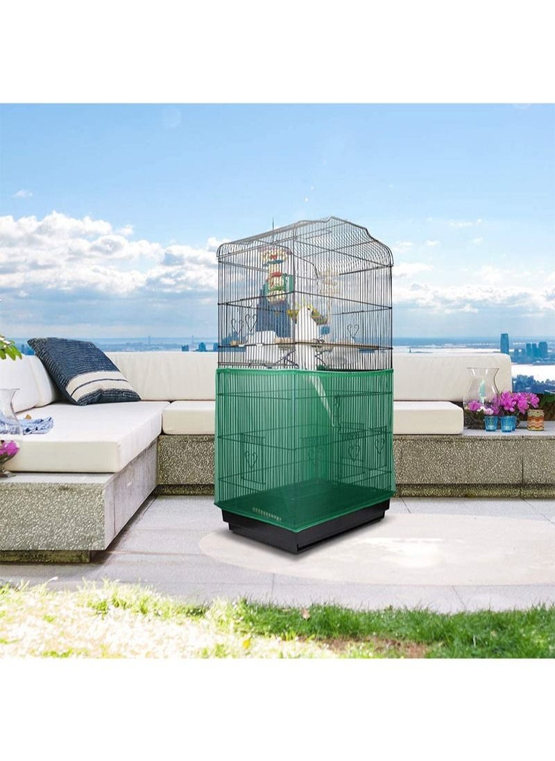 Aikanbo - Bird Cage Seed Catcher,Adjustable Bird Cage Net Cover Birdcage Seed Feather Catcher Soft Skirt Guard Birdcage Nylon Mesh Netting for Parrot Parakeet Macaw Round Square Cages,Prevent Scatter and Mess - Image 1