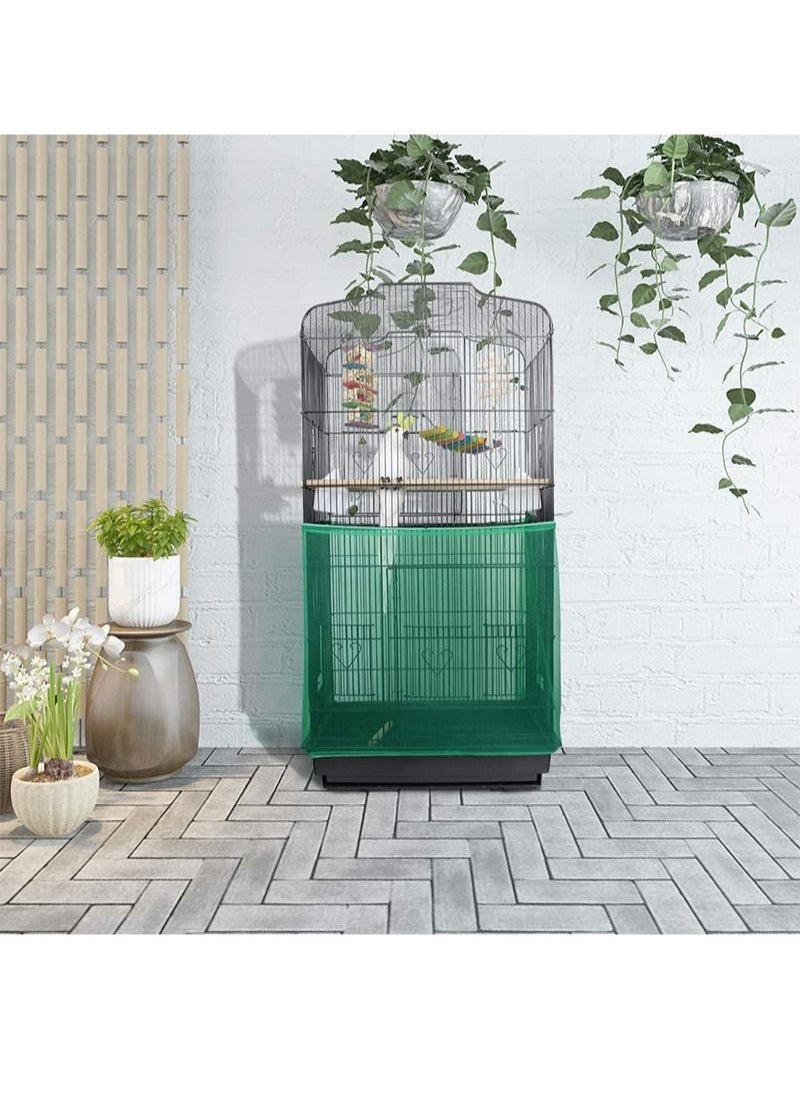 Aikanbo - Bird Cage Seed Catcher,Adjustable Bird Cage Net Cover Birdcage Seed Feather Catcher Soft Skirt Guard Birdcage Nylon Mesh Netting for Parrot Parakeet Macaw Round Square Cages,Prevent Scatter and Mess - Image 1