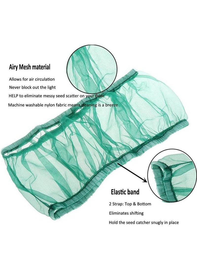 Aikanbo - Bird Cage Seed Catcher,Adjustable Bird Cage Net Cover Birdcage Seed Feather Catcher Soft Skirt Guard Birdcage Nylon Mesh Netting for Parrot Parakeet Macaw Round Square Cages,Prevent Scatter and Mess - Image 1