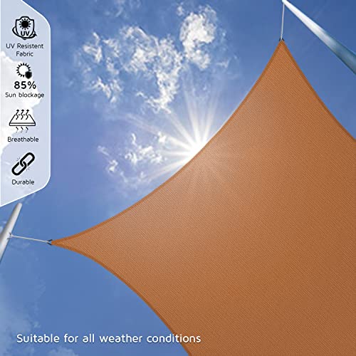 HIPPO Rectangle Shade Sail Affordable & Premium 150 GSM Sun Shade UV Block for Outdoor Patio Car Parking (Beige-Brown, 9.5FTX5FT) - Image 2