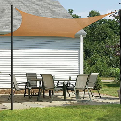 HIPPO Rectangle Shade Sail Affordable & Premium 150 GSM Sun Shade UV Block for Outdoor Patio Car Parking (Beige-Brown, 9.5FTX5FT) - Image 1