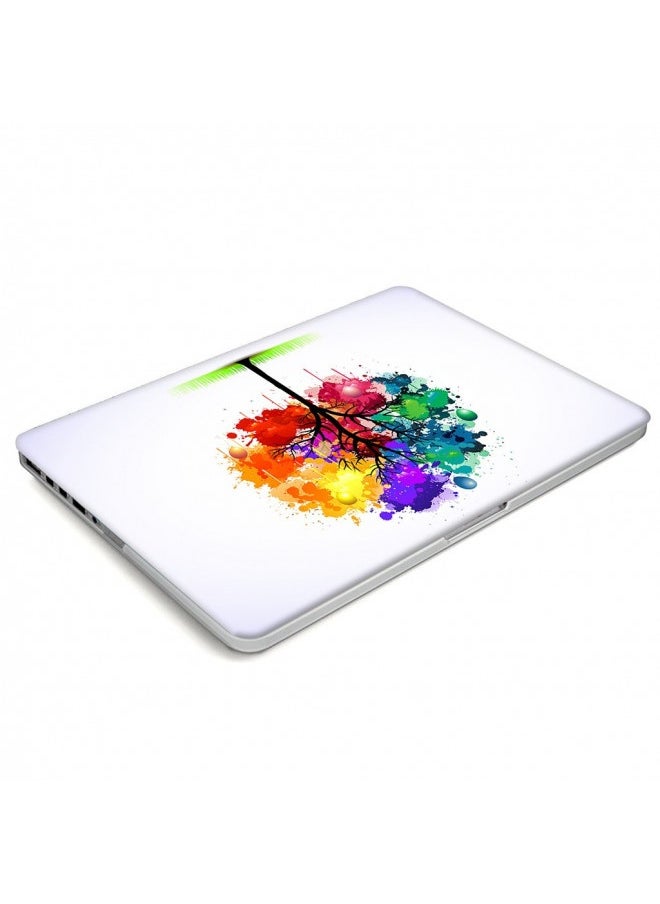 Ueswill Creative Design Smooth Hard Case Cover Compatible With Macbook Pro 15 Inch With Retina Display (No Touch Bar,No Cd-Rom) Model A1398 + Microfibre Cleaning Cloth, Colorful Tree