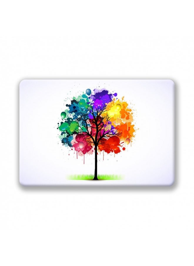 Ueswill Creative Design Smooth Hard Case Cover Compatible With Macbook Pro 15 Inch With Retina Display (No Touch Bar,No Cd-Rom) Model A1398 + Microfibre Cleaning Cloth, Colorful Tree