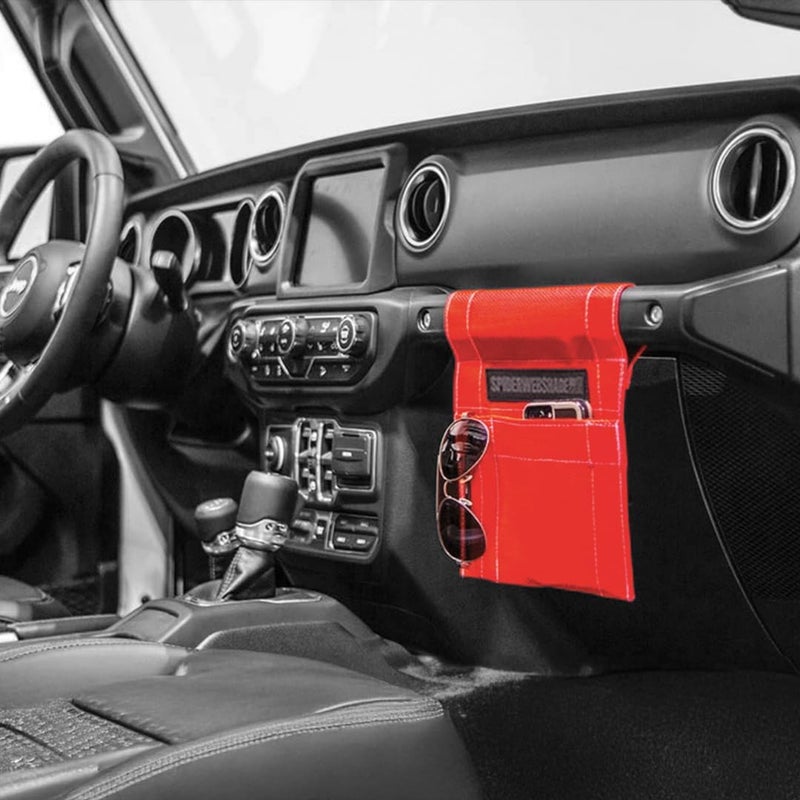 SPIDERWEBSHADE Jeep Wrangler GrabBag Storage Pouch Organizer - Red - Image 1