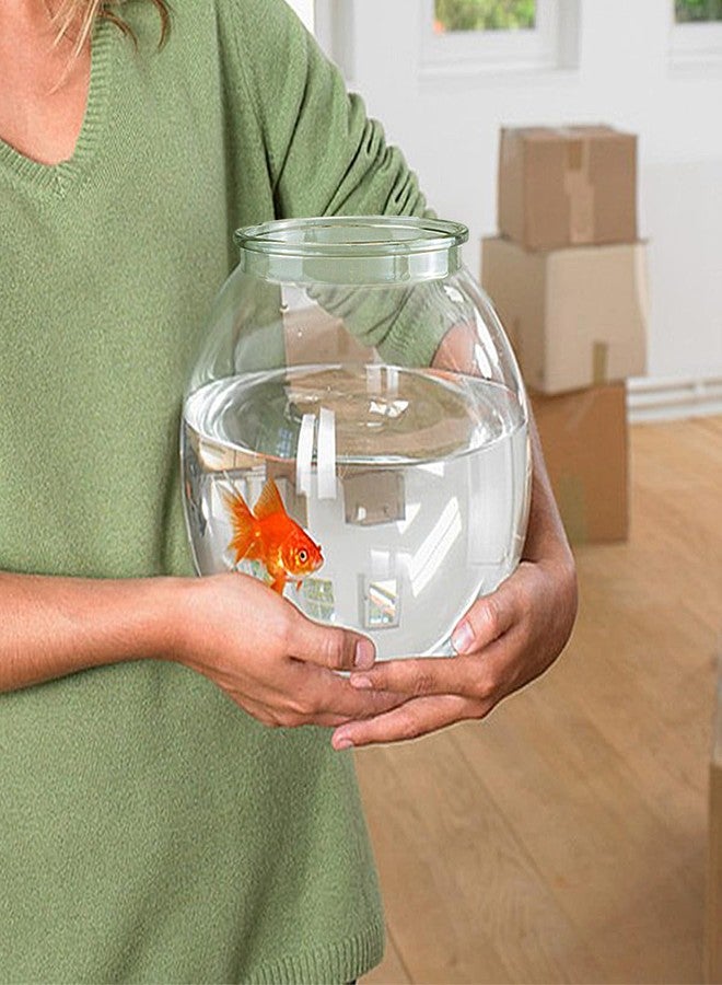 YOLUFER Small Aquarium Fish Bowl Round Terrarium Bowl Home Office Table Decor Transparent Plastic Tank for Betta Fish, Goldfish - Image 5
