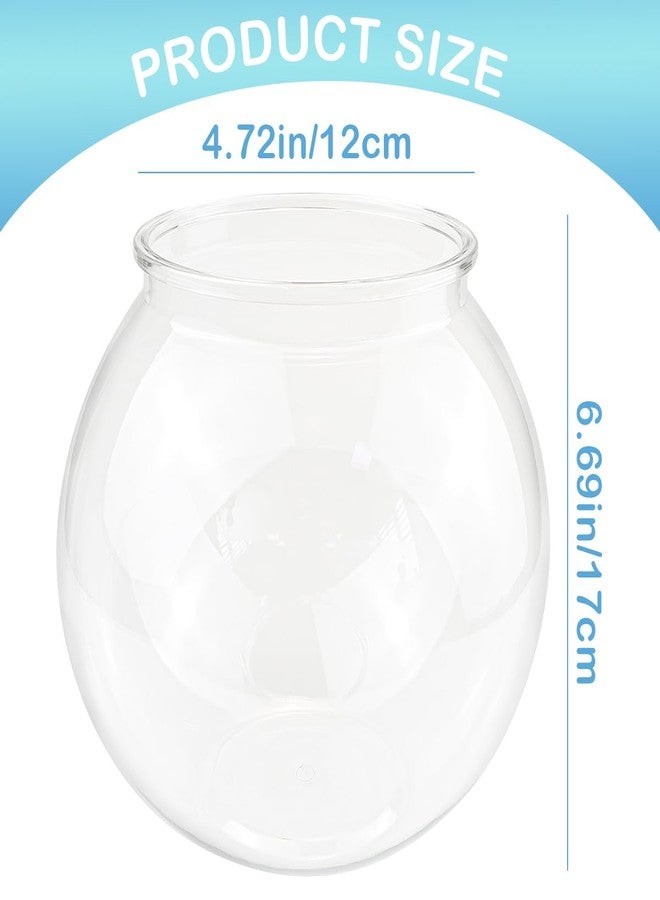 YOLUFER Small Aquarium Fish Bowl Round Terrarium Bowl Home Office Table Decor Transparent Plastic Tank for Betta Fish, Goldfish - Image 2