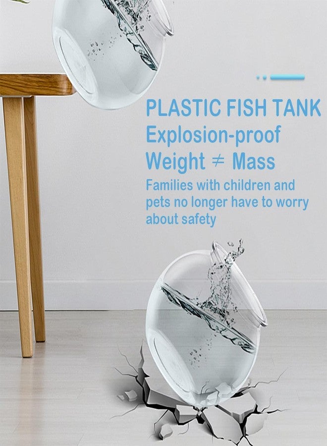 YOLUFER Small Aquarium Fish Bowl Round Terrarium Bowl Home Office Table Decor Transparent Plastic Tank for Betta Fish, Goldfish - Image 3