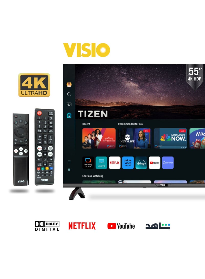 فيسيو تلفزيون فيسيو 55 بوصة 4K ذكي، يعمل بنظام تايزن، تقنية MEMC وصوت دولبي، مع حامل جداري مجاني - أسود [55VSSU3Tizen] - Image 2