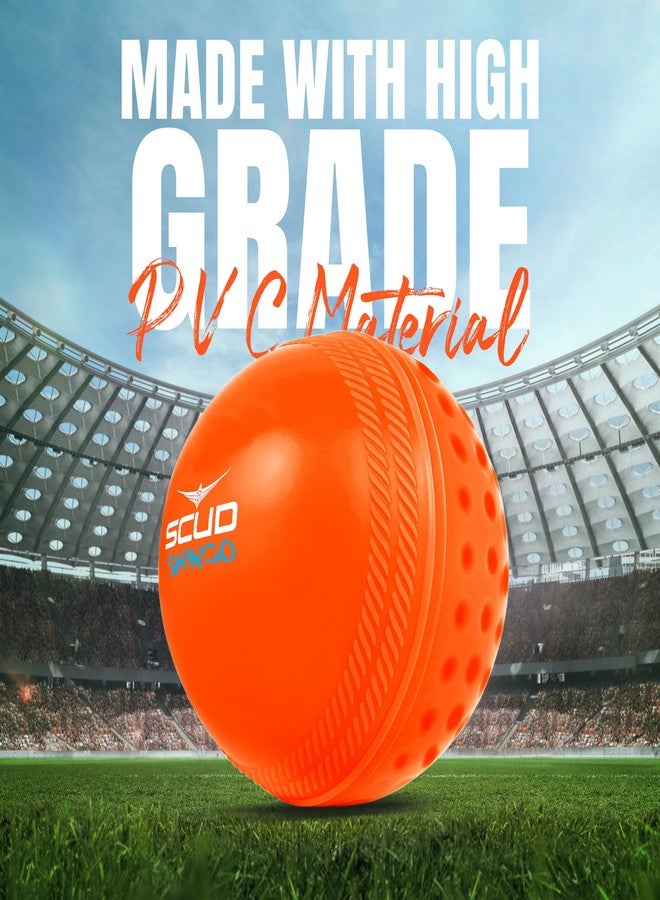 SCUD Swingo Wind Ball for Cricket, Specially Designed for Swing, Dual-Surface Half-Dimple & Half-Smooth Design, PVC | 72.39mm Diameter, 105g(Pack of 3pc Balls, Muliticolor) - Image 3