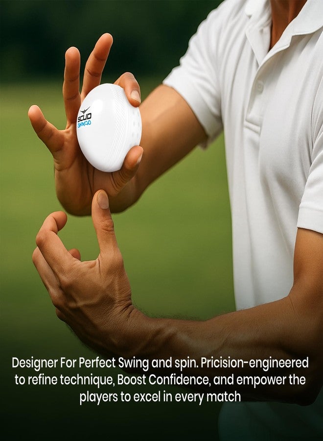 SCUD Swingo Wind Ball for Cricket, Specially Designed for Swing, Dual-Surface Half-Dimple & Half-Smooth Design, PVC | 72.39mm Diameter, 105g(Pack of 3pc Balls, Muliticolor) - Image 5