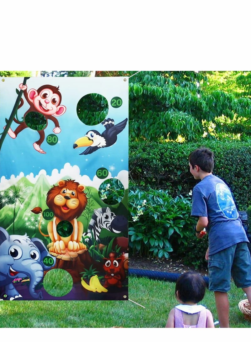 Excefore Toss Game Banner, Animals Games with Bean Bags for Kids and Adults in Carnival Party Activities Decoration Supply Set - Image 5