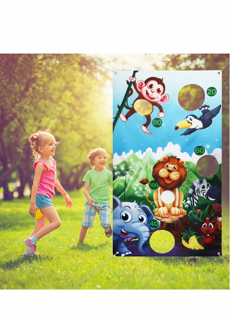 Excefore Toss Game Banner, Animals Games with Bean Bags for Kids and Adults in Carnival Party Activities Decoration Supply Set - Image 1