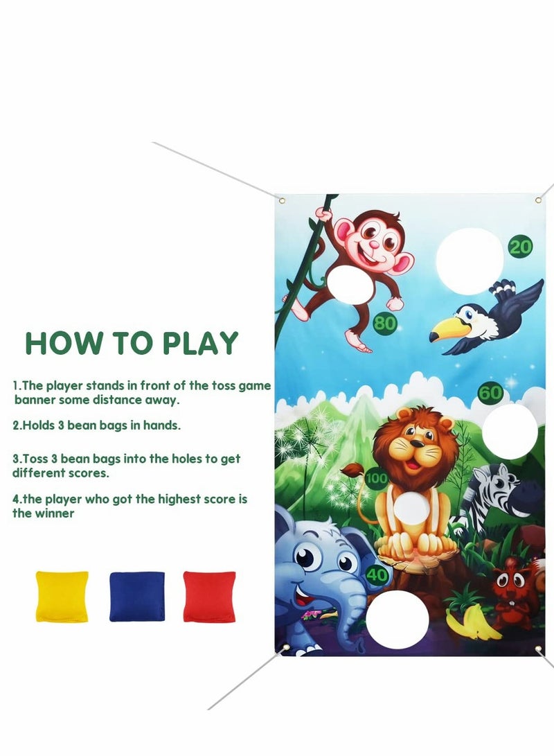 Excefore Toss Game Banner, Animals Games with Bean Bags for Kids and Adults in Carnival Party Activities Decoration Supply Set - Image 2