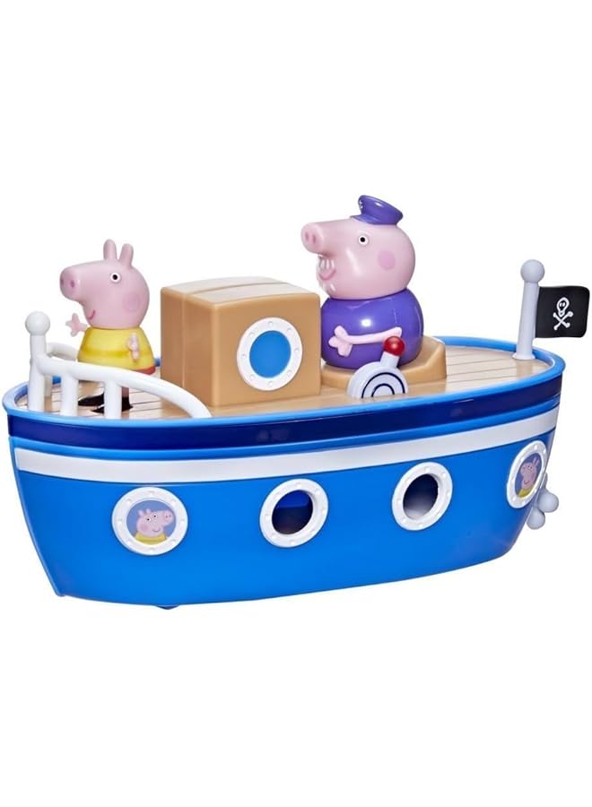 بيبا بيغ لعبة كابينة قارب الجد خنزير لمرحلة ما قبل المدرسة، 1 شكل عجلات دوارة قابلة للإزالة للأعمار من 3 سنوات فما فوق - Image 1