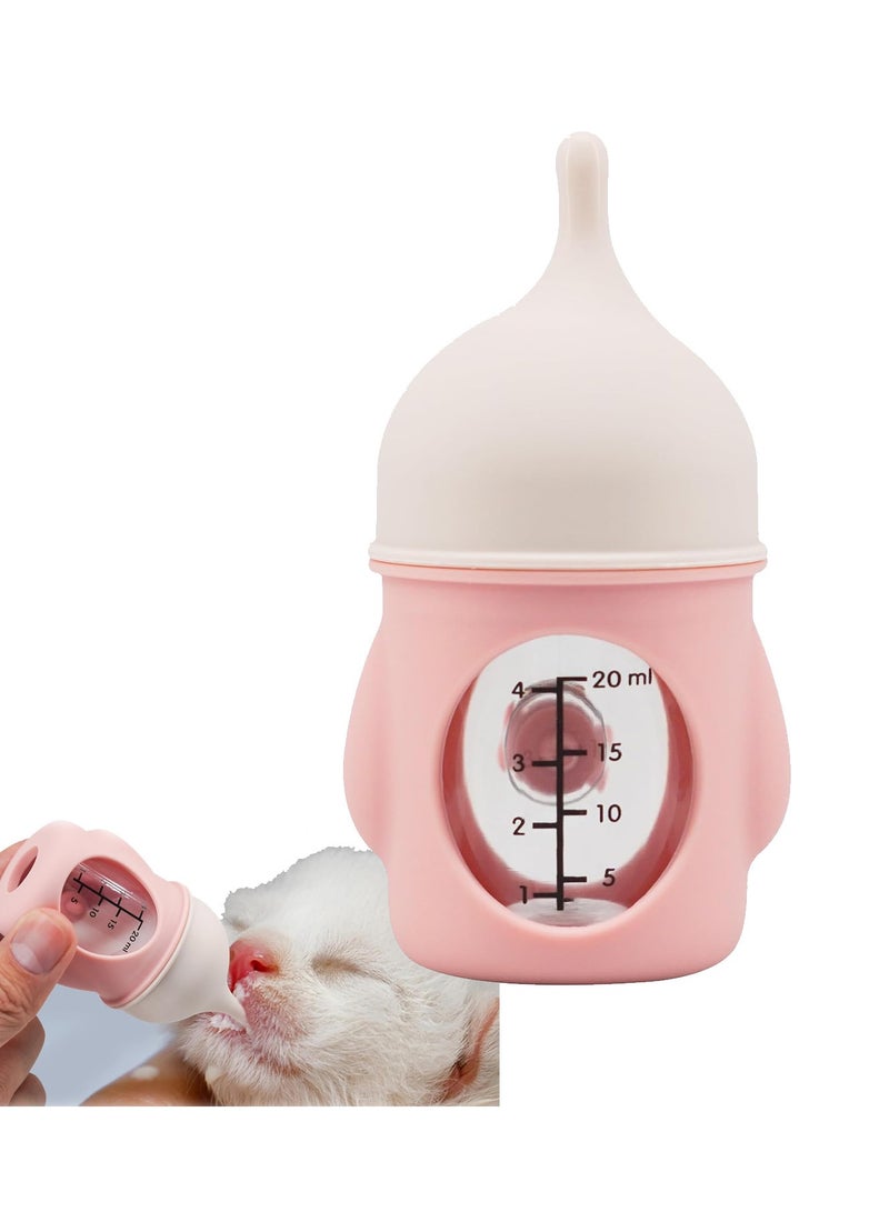 KASTWAVE Kitten Bottles for Nursing,Puppy Bottles for Nursing Puppy Milk, Anti-Choking Puppy Feeder Design, for Feeding Newborn Pets (Pink, 20ml) - Image 4