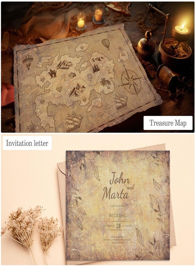 WLXTREE Vintage Printer Paper,Stationery Paper 8.5 x 11,Antique Old Fashion Looking Classic Aged Look Designs Paper for Writing Letters Scroll Printing Typewriter Resume Map,50 Sheets Brown - Image 4