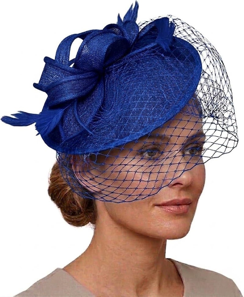Caprilite Saucer Sinamay Headband Fascinator Wedding Ascot Hat Hatinator Birdcage Veil - Image 1
