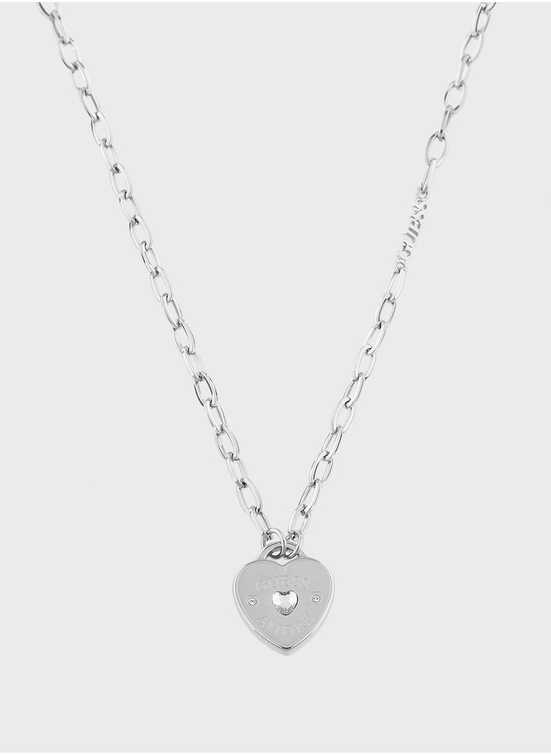 GUESS Jubn05060Jwrht/U 21 Inch Heart Charm Necklace  - Image 1