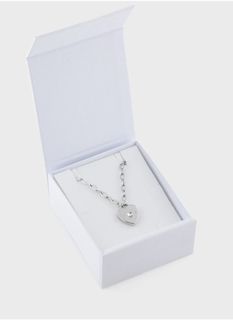 GUESS Jubn05060Jwrht/U 21 Inch Heart Charm Necklace