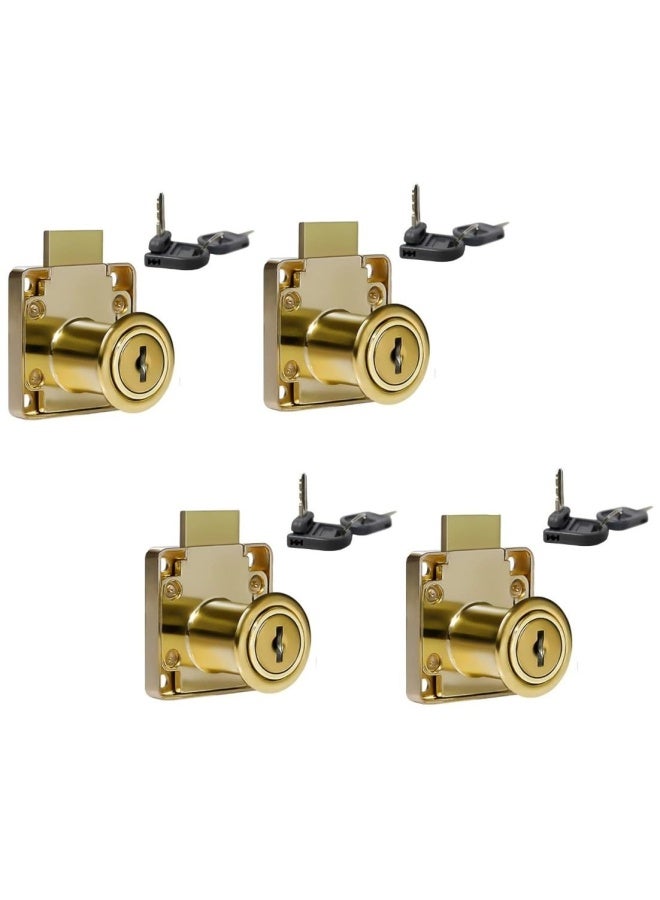ROBUSTLINE Armstrong Lock For Drawer Cabinet Cupboard Single Turn 507 30Mm Pack Of 4 Brass Plated  - Image 1