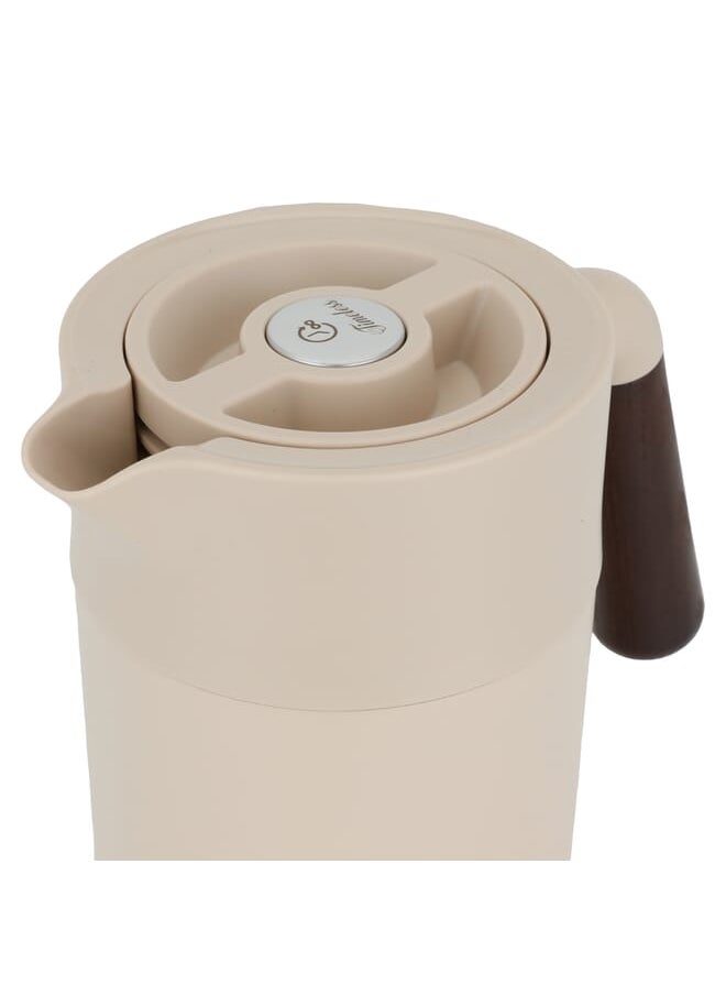 Alsaif Gallery Tara Thermos Light Brown With Wooden Handle 1.2L  - Image 4