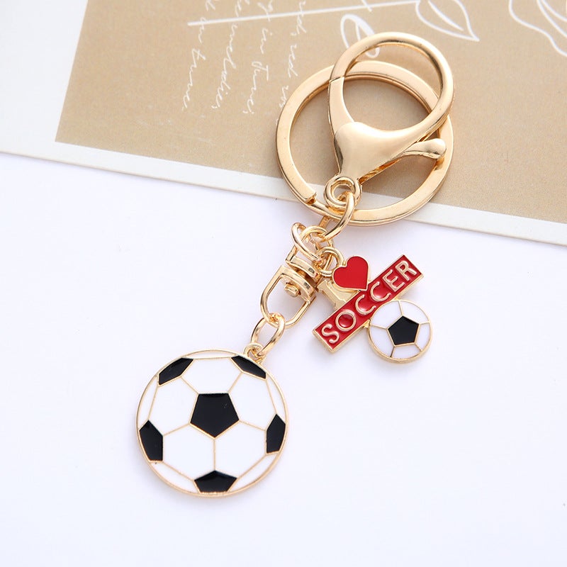 Mini Soccer Cup Keychain Charm Gift Gold medal football 