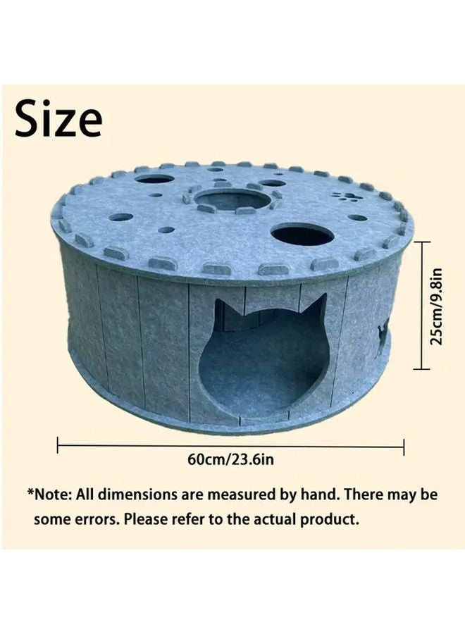 Advanced Gray Cat Tunnel Nest Playground Cozy Warm Pet Bed Durable Scratch Resistant Felt Easy Assemble - Image 3