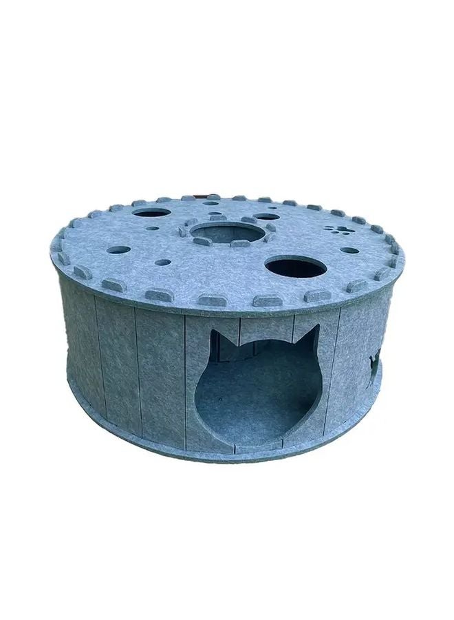 Advanced Gray Cat Tunnel Nest Playground Cozy Warm Pet Bed Durable Scratch Resistant Felt Easy Assemble - Image 1