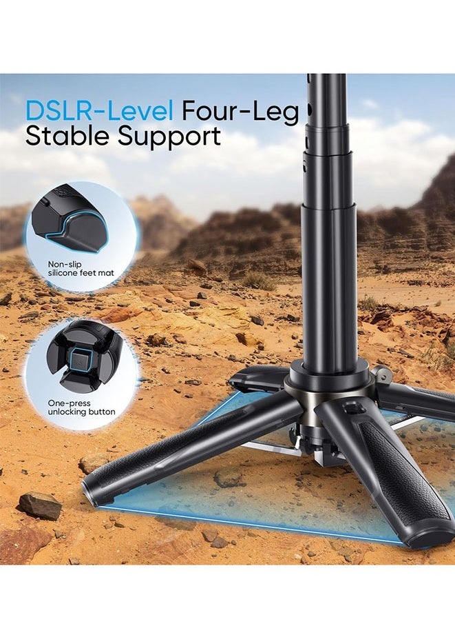 Phone Tripod, Portable Selfie Stick, Pocket Size Selfie Stick for iphone, Selfie Stick with Wireless Detachable Remote Control, Phone Travel Tripod Stand for Video Recording, Live Streaming, Vlog