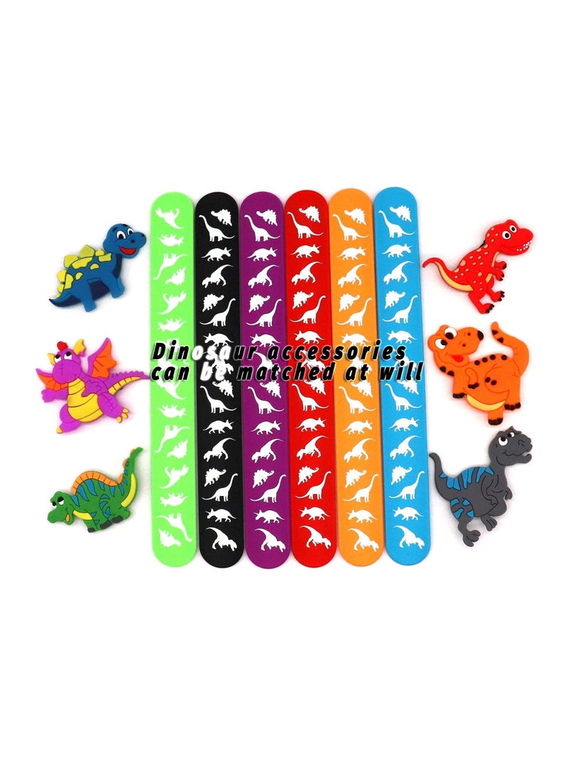 Y&D Dinosaur Silicone Wristbands, Theme Slap Bracelets Party Favors Wristbands Boys&Girls Supplies Carnival Prizes Suit Classroom Exchanging Gifts (6pack)  - Image 3