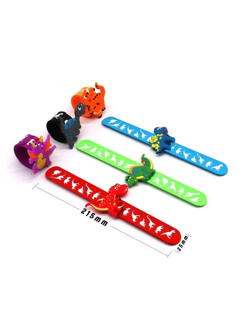 Y&D Dinosaur Silicone Wristbands, Theme Slap Bracelets Party Favors Wristbands Boys&Girls Supplies Carnival Prizes Suit Classroom Exchanging Gifts (6pack)  - Image 2