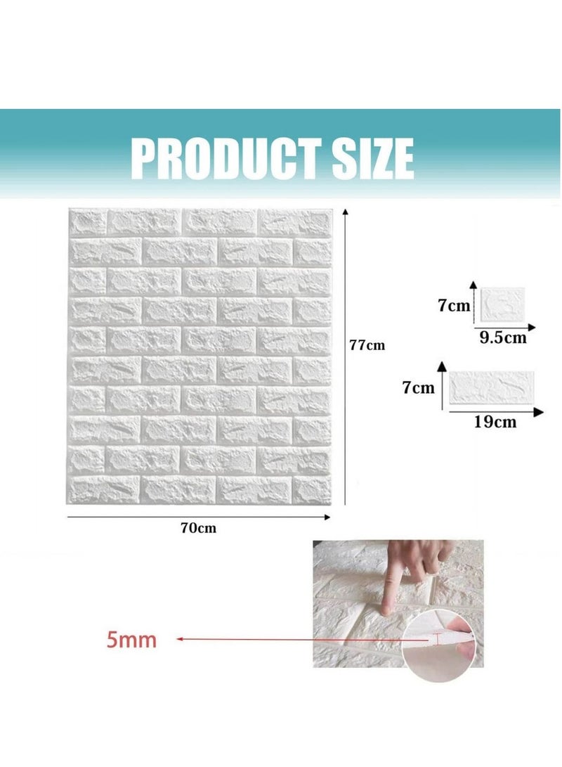 Cool Baby COOLBABY Brick Wall Stickers 10PC 3D Wall Sticker Self Adhesive Wall Panels Waterproof PE Foam White Wallpaper for Living Room TV Wall and Home Decor - Image 3