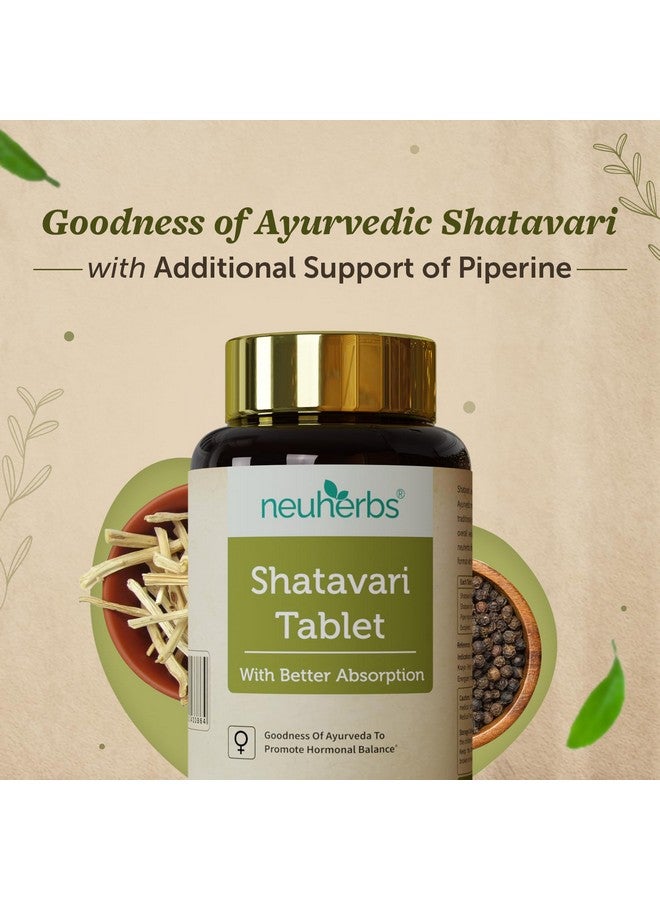 Neuherbs Shatavari Tablet | Ayurveda Herbal Supplement For Women's Hormonal Health | Promotes Lactation | 100% Pure & Natural - 60 Tablets - Image 3