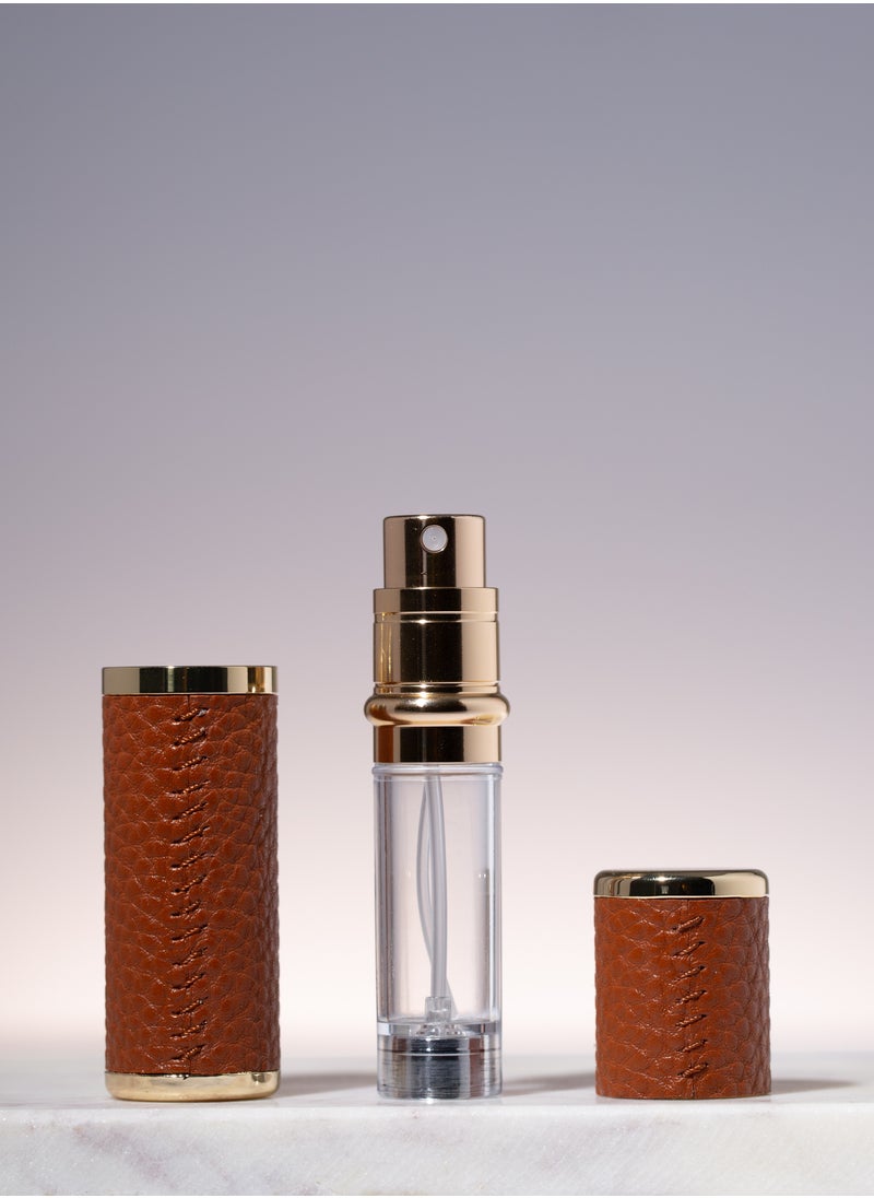 General 5ml Empty Refillable Leather Perfume Bottle (Brown Color)  - Image 1
