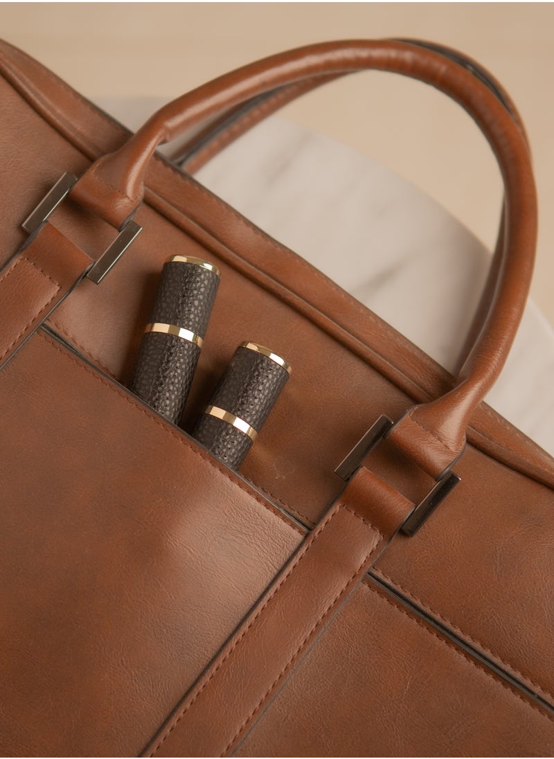 General - 5ml Empty Refillable Leather Perfume Bottle (Brown Color) - Image 1