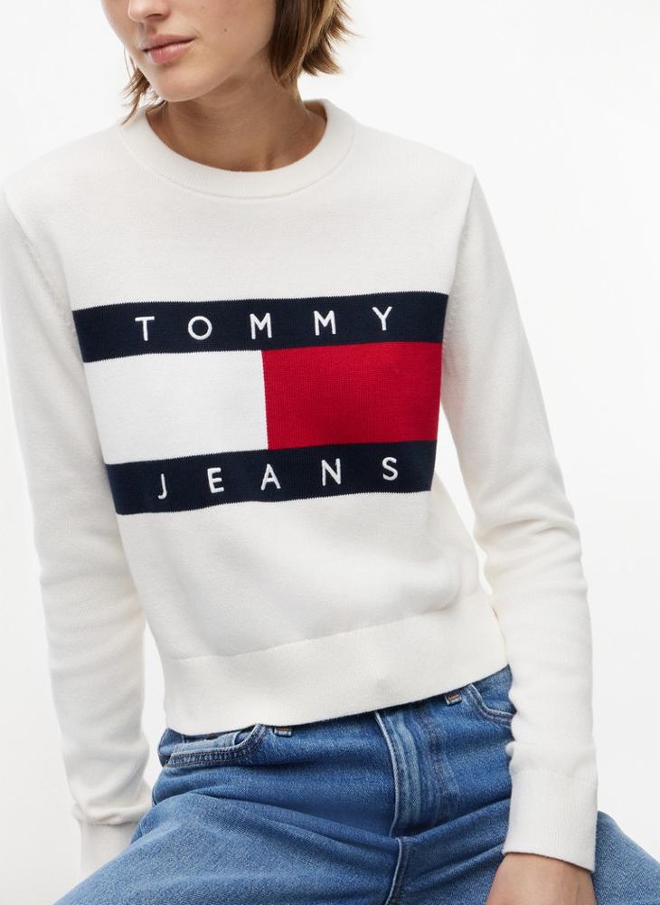 TOMMY JEANS Flag Crew Neck Jumper - Image 3
