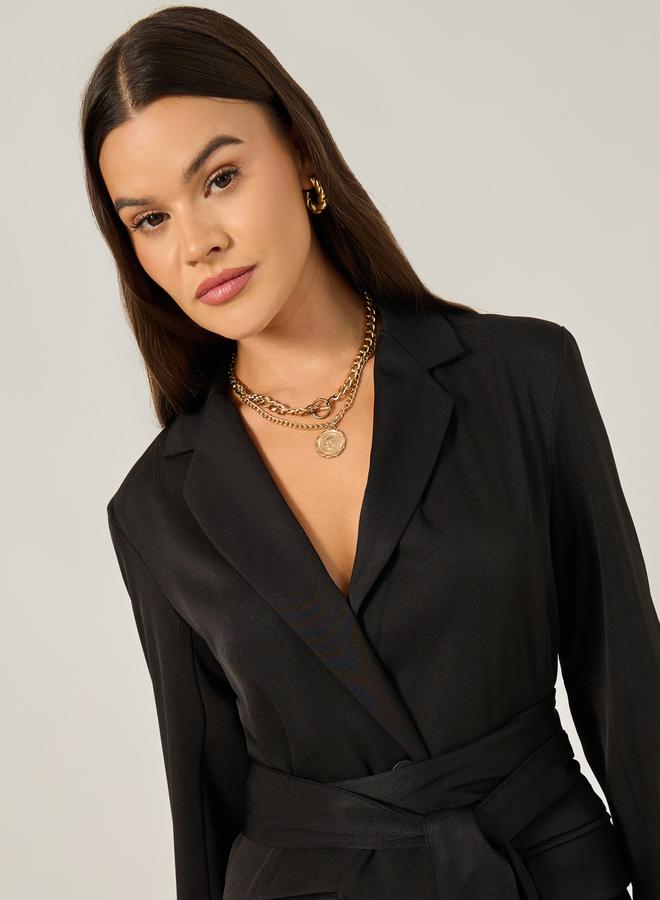 Styli Styli Regular Fit Longline Belted Blazer  - Image 4