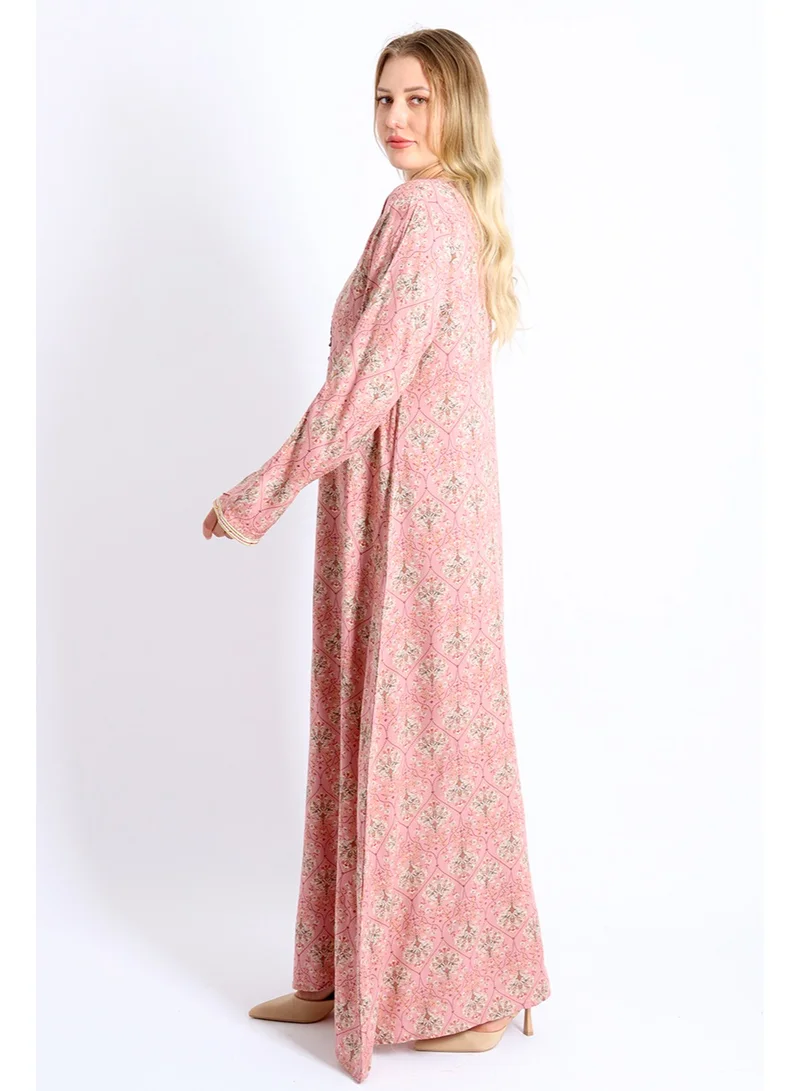 IKKXA Embroidered Floral Jalabiya