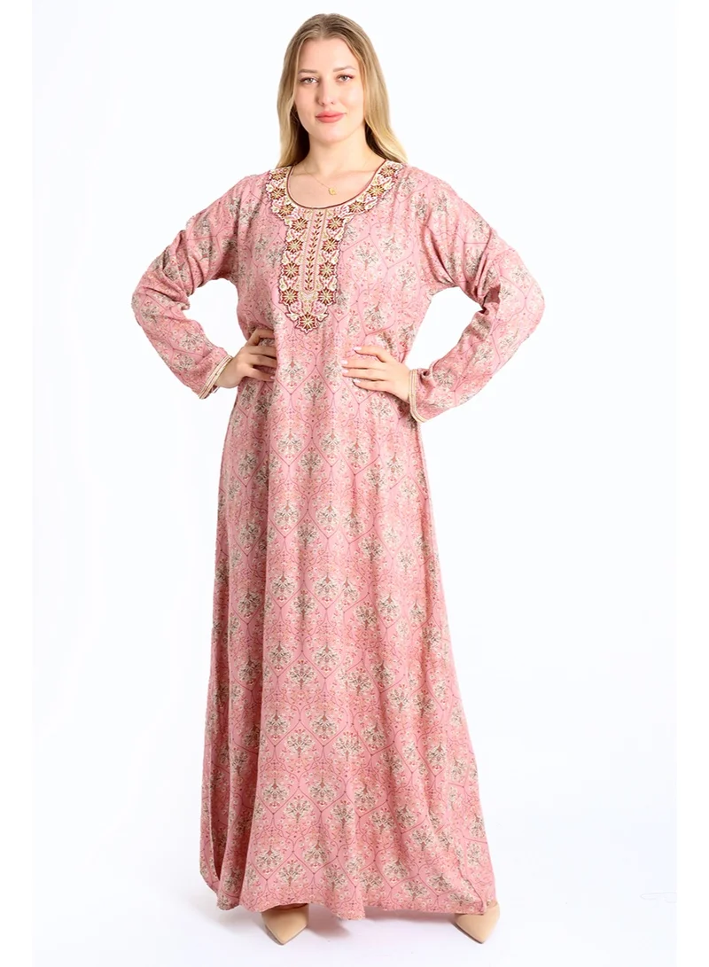 IKKXA Embroidered Floral Jalabiya