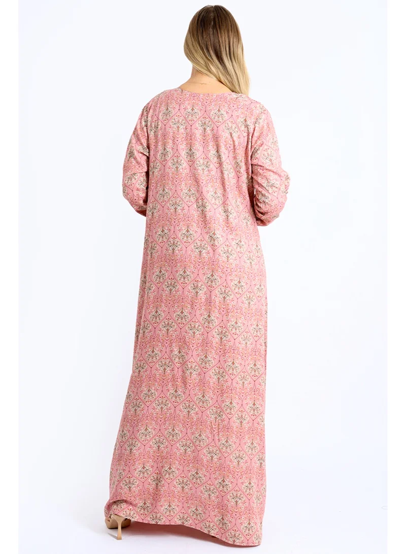 IKKXA Embroidered Floral Jalabiya