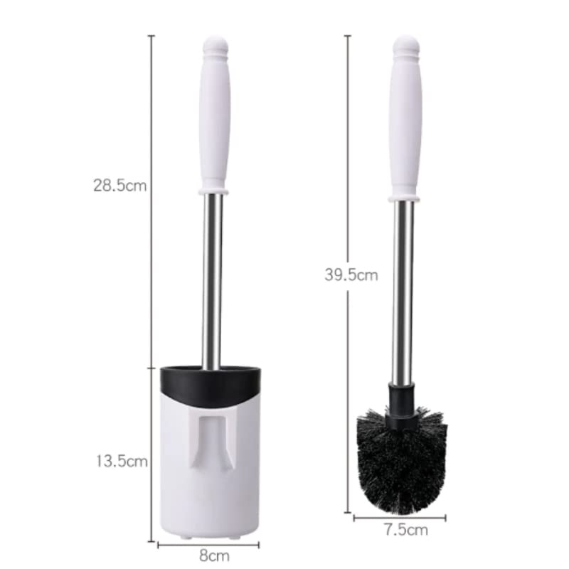 SKOFRI SKOFRI Magic Sticker Self Adhesive Wall Mounted Toilet Brush for Cleaning with Holder Deep Cleaning Toilet Bowl Brush Set for Bathroom Soft Bristle Toilet Cleaning Brush with Strong Handle - Image 2