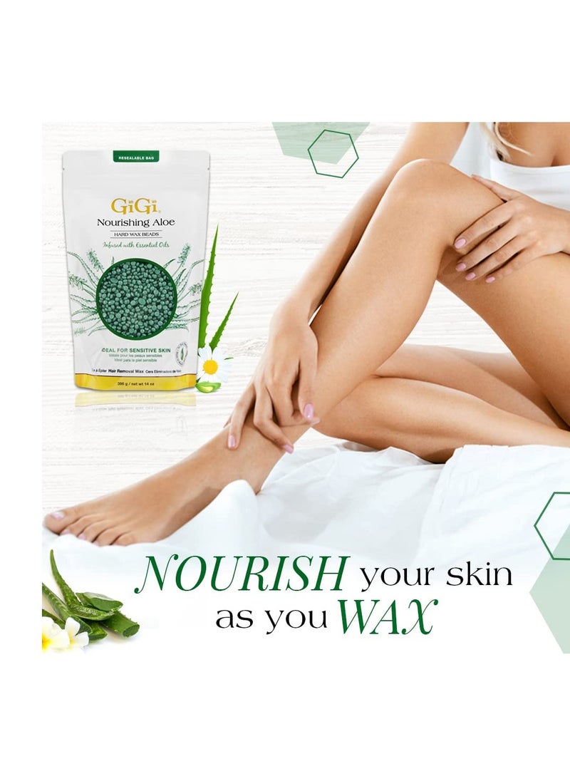 GiGi - GiGi Nourishing Aloe Hard Wax Beads for Hair Removal, 14 oz bag - Image 1