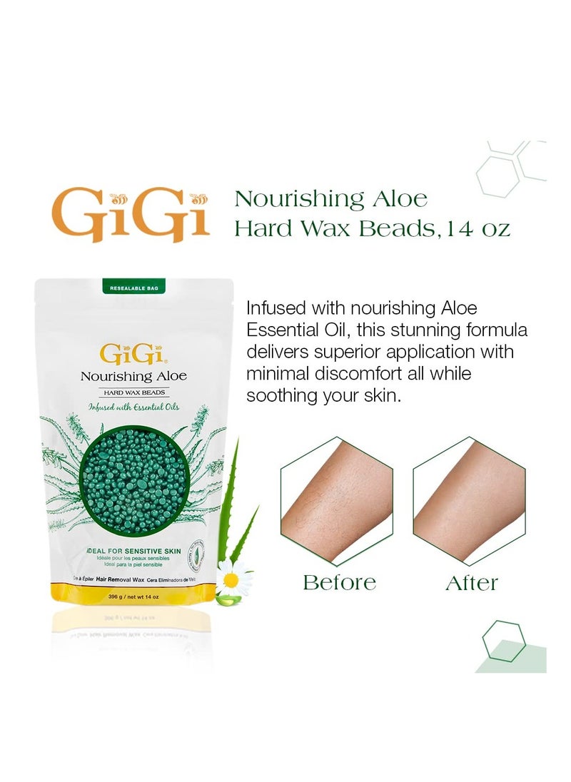 GiGi - GiGi Nourishing Aloe Hard Wax Beads for Hair Removal, 14 oz bag - Image 1