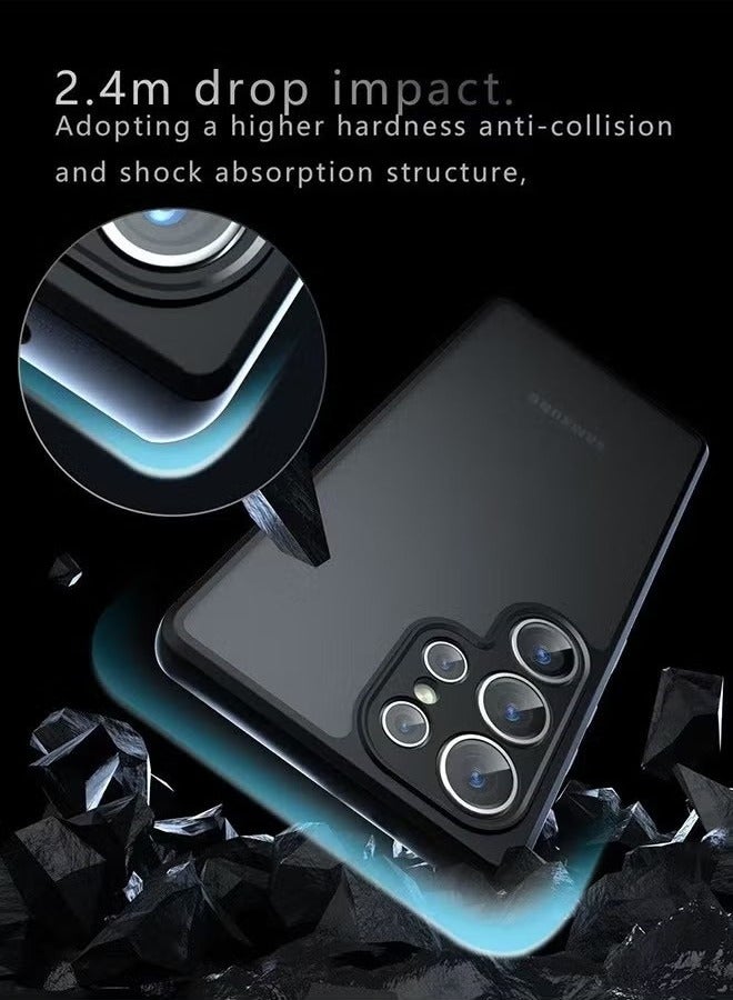 Case for Samsung Galaxy S25 Ultra 5G, Frosted Translucent Back Protective Slim Phone Cover, Anti-Fingerprints, Anti-Fall Drop Protection, Shockproof Case for Samsung Galaxy S25 Ultra 5G - Image 4