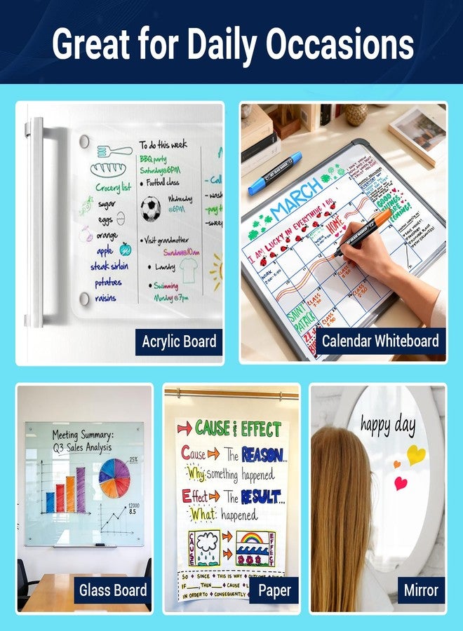 AKARUED 12 Colorful Dry Erase Markers: Dual Tip Dry & Wet Erase Marker With Thick Chisel& Bullet Tip, Double Sided Vibrant Whiteboard Markers for Whiteboard,Glass Board,Home,Office,Classroom Must-Have - Image 5